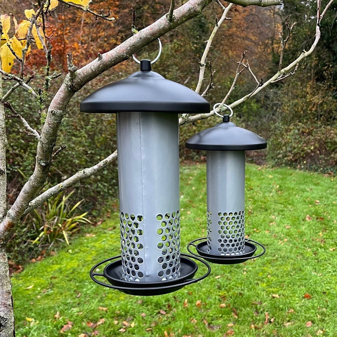 Hanging Bird Mealworm & Nut Feeder Garden Birds Squirrel Resistant (Set of 2)