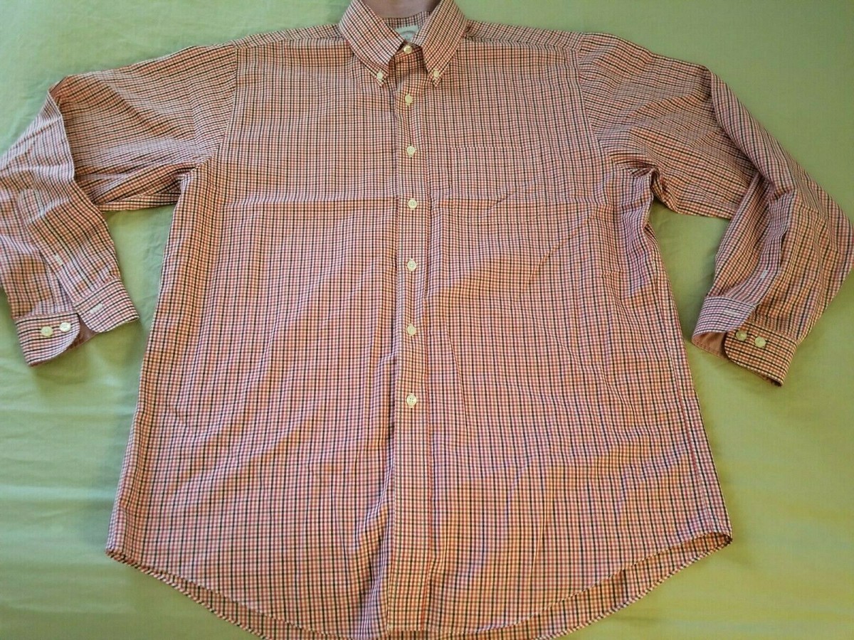 Mens Brooks Brothers Dress Shirt L Large Red Button Cotton | eBay