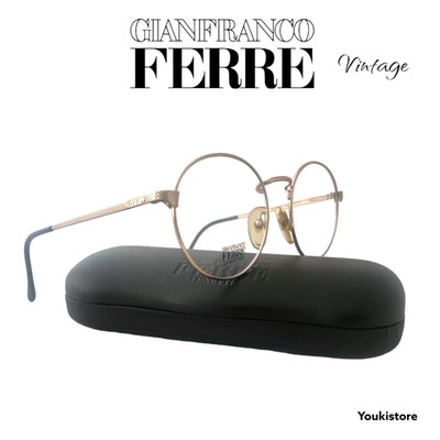 Vintage Ferre Eyeglasses Quiet Luxury Eyeglasses GIANFRANCO FERRE, Gold Metal Oval  main image 4