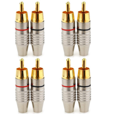 8x RCA Stecker Lautsprecher Phono Cinch Video In-Line Klinkenadapter Buchse 8mm