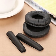 Black Softer Leatherette and Foam Earpads Ear Pads With Headband High Elasticity