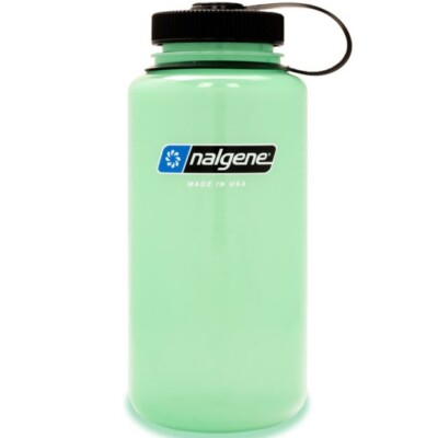 Nalgene Sustain 32oz Wide Mouth Bottle (Glow Green) Recycled Reusable