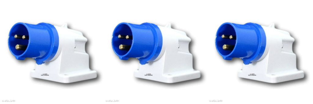 Gewiss Gw60415 Wall Mounted Plug (Appliance Inlet) 32 Amp 2 Pin & Earth Blue - Image 5