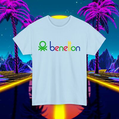 Custom Benetton vintage 1980s design t-shirt, Unisex for men and women, 90s tee