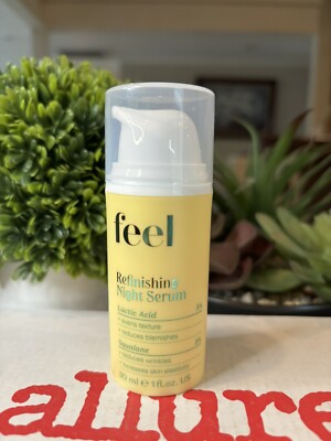 FEEL BEAUTY Refinishing Night Serum Wrinkle & Blemish Reducer, NEW, 1 Fl Oz
