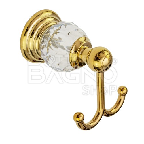 Set bagno 6 pezzi accessori oro in stile barocco di lusso con swarovsky - Foto 4 di 10