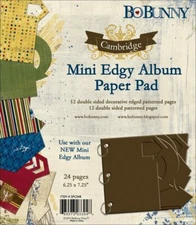 BO BUNNY CAMBRIDGE MINI EDGY ALBUM PAPER & DIE-CUT PAD 6x7-24 PAGES-665573033048