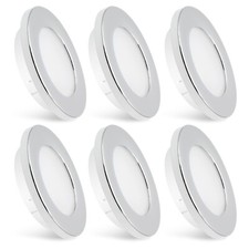 6X 12V LED Spot Lights Camper Caravan Dimmable Chromed Recessed Downlights Warm
