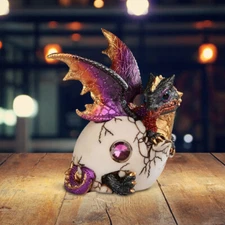 Baby Dragon Hatching From Egg 5.5"H Fantasy Collectible Figurine Room Decor