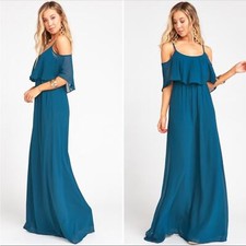 NWT Show Me Your Mumu Caitlin Jade Ruffle Chiffon Dress XS