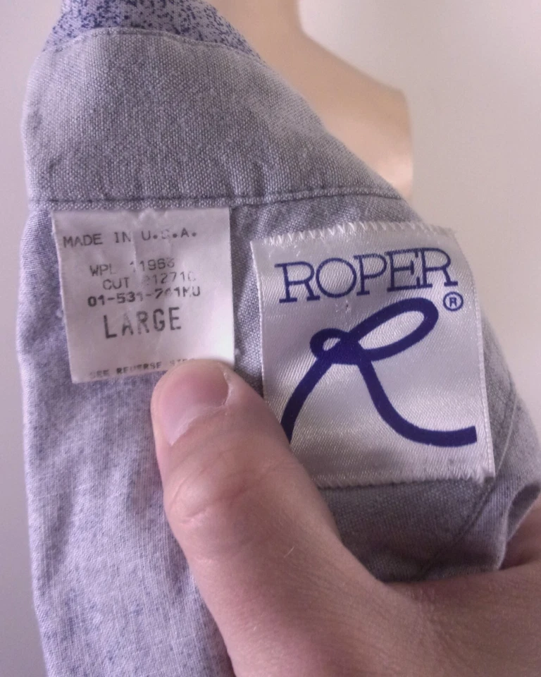 vintage 80s 90s Roper Western LOUD Southwestern Shirt Cowboy Button Front USA L - Image 4 of 4