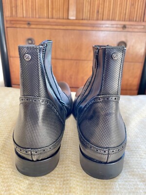Robert Graham Vandam Leather Zipper Ankle Boots ROBERT GRAHAM VANDAM Mens Double Zipper Leather Pewter Gray  main image 4