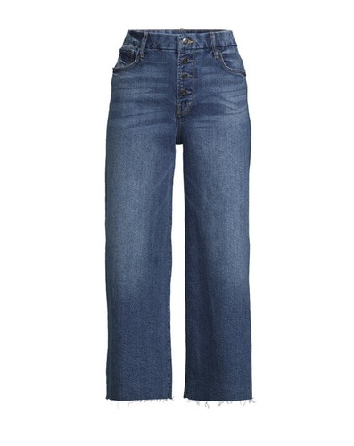 HIGH RISE WIDE LEG CROP BLUE JEANS 