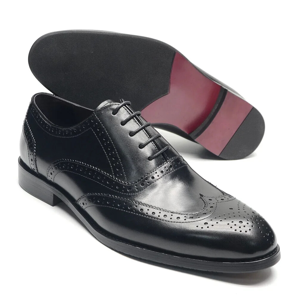 SAOLA Scarpe eleganti uomo lusso pelle Oxford marrone stringate business scarpe formali