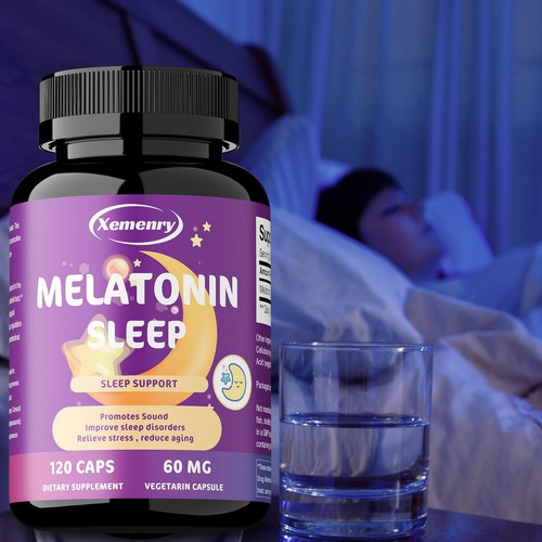 Melatonin 60mg - Night Sleep Aid, Fall Asleep Faster, Improve Sleep Quality