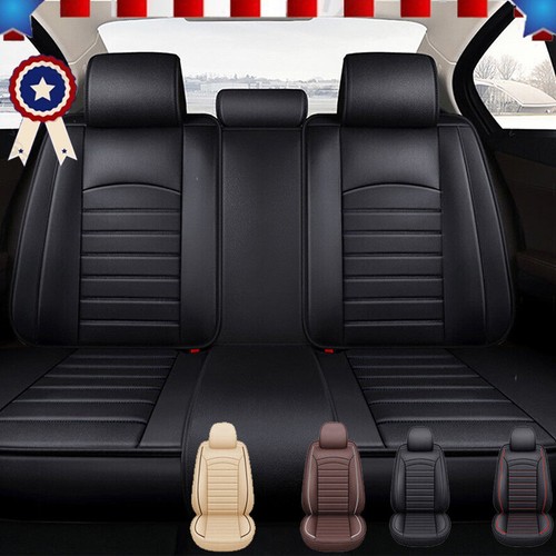 For Cadillac Premium Synthetic Leather Full Set 2PC Front Car Seat Cover Cushion