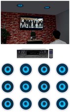 Technical Pro 6-zone Home Theater Bluetooth Receiver+(12) 8" Blue Led Speakers