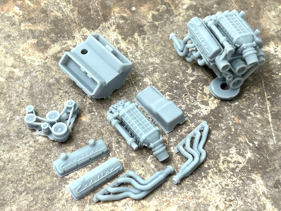 Resin “Cadillac Supercharged” Big Block Engine for scale model cars, 1/ ...