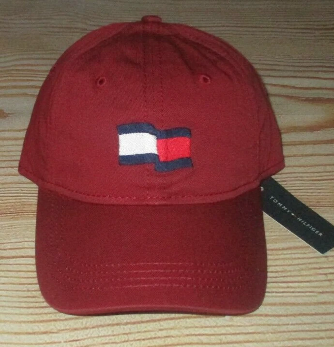 MENS TOMMY HILFIGER BURGUNDY RED HAT ADJUSTABLE CAP ONE SIZE eBay
