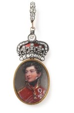 Royal Family Order of King George IV Enamel Pendant Brooch in 925 Silver