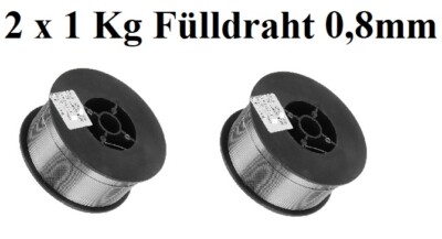 2 x 1KG Fülldraht 0,8mm SCHWEIßDRAHT MIG/MAG E71T-GS  FLUX CORED