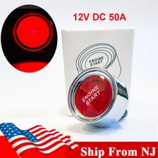 Red 12v Dc 50a Car Engine Start Button Diy Light Push Ignition Starter Switch