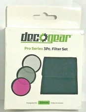 Deco Gear Pro Series Filter 58mm UV Filter 3 Pc Deluxe Kit w/ Carrying Case NEW!