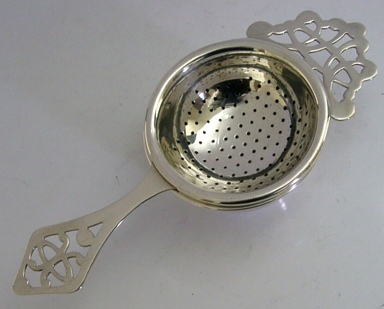 ENGLISH STERLING SILVER TEA STRAINER AND DRIP BOWL STAND 1986 eBay