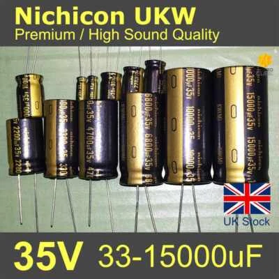Nichicon UKW 35V Premium Audio 33-15000uF Capacitors ** UK Stock **