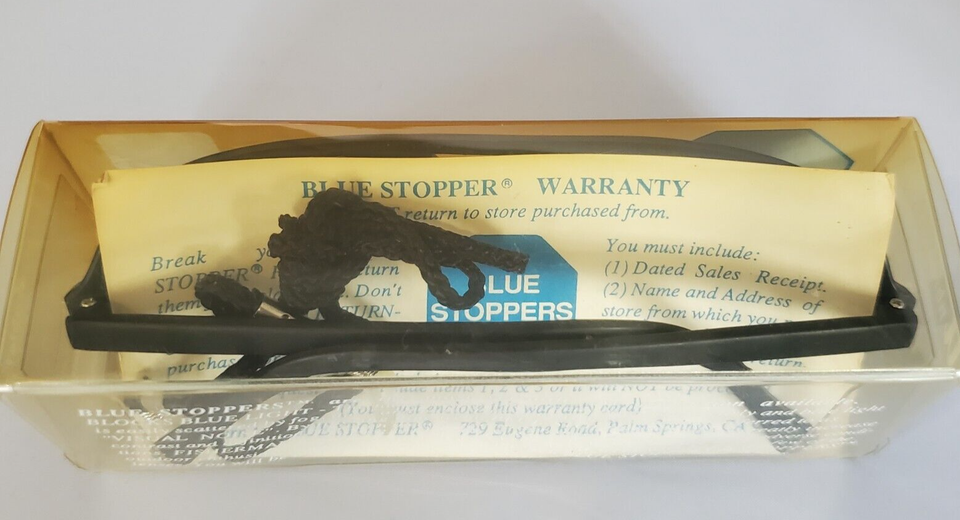 VINTAGE New in Pack BLUE STOPPERS/BLOCKERS SUNGLASSESAviator Style