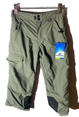 Slalom Men's Water Resistant Insulated Cargo Snow Pants- Smoked