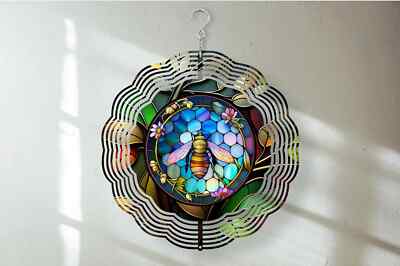 Vibrant Bee #3 Wind Spinner, 3 Size Choices