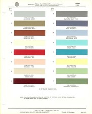 1959 EDSEL CORSAIR RANGER VILLAGER WAGON PAINT CHIPS SHEET ( PPG-DITZLER)