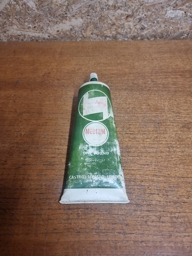 Vintage Castrolease Mexium ein Pfund Fett Rohr Blechdose Öl Benzin Interesse