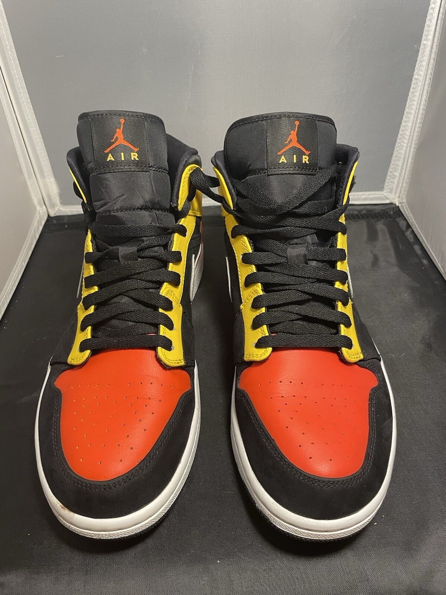 Nike Air Jordan 1 Mid SE Amarillo Orange Mens Sneakers Gym Shoes