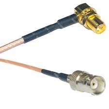 RG316 RP-SMA FEMALE ANGLE to BNC FEMALE RF Cable Rapid-SHIP LOT