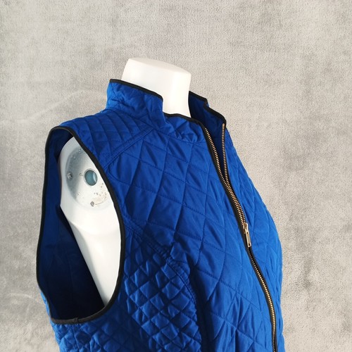 NWT CHARTER CLUB Quilted Vest Jacket LARGE(12-14) Full Zip Blue W/ Pockets - Picture 6 of 11