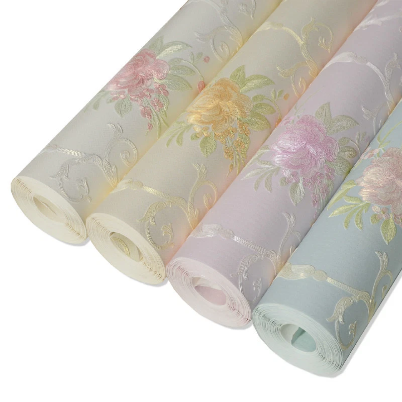 Papel tapiz autoadhesivo floral no tejido en relieve de 5 metros rural hágalo usted mismo Foto 4 de 4