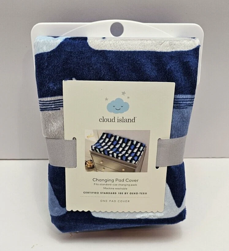 Cubierta de almohadilla cambiadora Cloud Island felpa mar/ballenas azul marino NUEVO Foto 4 de 4