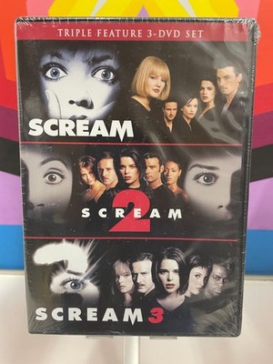Scream Triple Feature 3-DVD Set 1 2 3 Movie Horror Wes Craven 90's Slasher Set