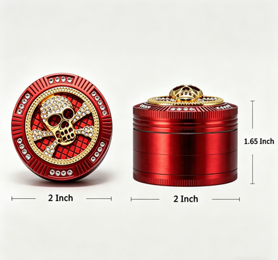 1 layer tobacco crusher Chromium Crusher 4 Piece Tobacco Spice Herb Grinder - Gun Metal for sale  online