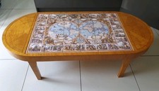 VINTAGE 1960s EXTREMELY RARE, COFFEE TABLE INLAID TILES (Mappe Monde) WORLD MAP 