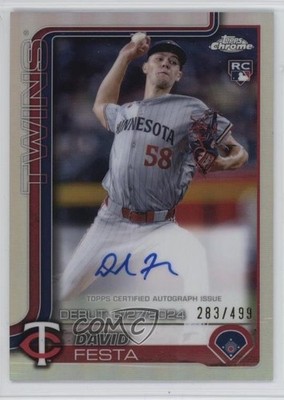 2025 Topps Chrome Update Rookie Debut Refractor 283/499 David Festa Auto RC 1ti7