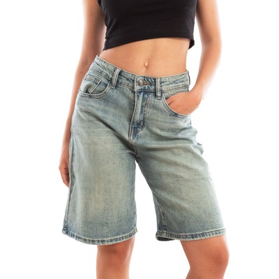 Damen Bermuda Jeans Knie Shorts Stretch Sommer TOOCOOL CA2270