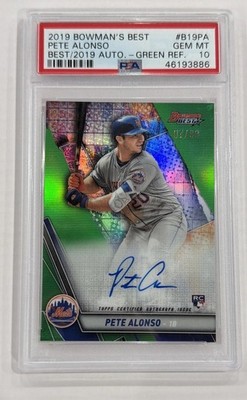 2019 Bowman's Best - Autographs Pete Alonso #B19-PA Green Refractor 97/99 PSA 10