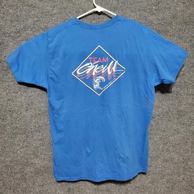 O Neill Team Santa Cruz Shirt Blue Standard Fit Mens Large Skate Surfer Socal 