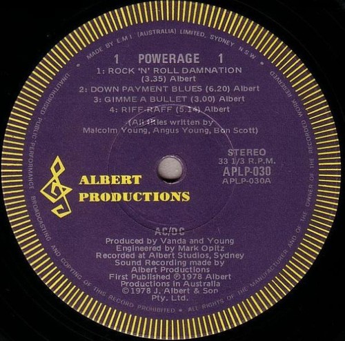 AC/DC POWERAGE LP⭐️‘78 AUS 1st Pr Blue Albert APLP-030 Heavy Metal | eBay