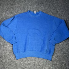 Vtg 1990s Fruit Of The Loom Crewneck Sweatshirt Mens L Blue Faded 90s