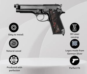 Poignées Pistolet Beretta 92FS – Noyer Bois Fait Main – Turquie – Neuves