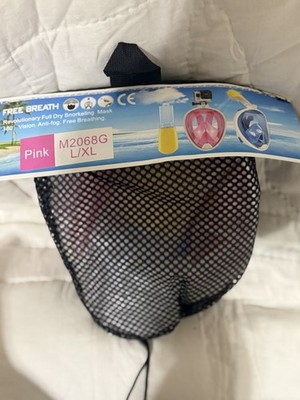 NIP Free Breath Revolutionary Full Dry Snorkeling Mask 180 Degree Vision Lg/XLg